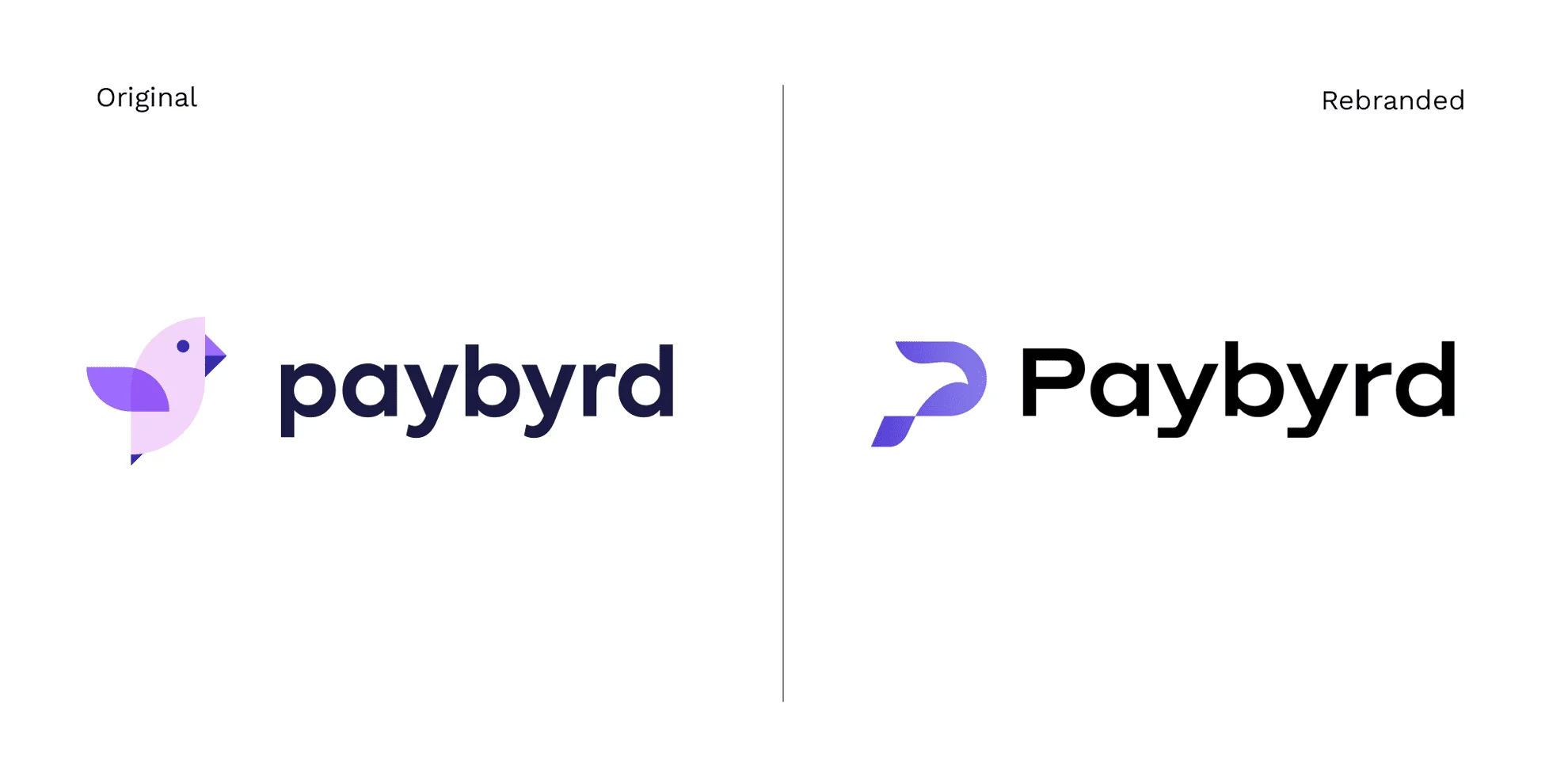 Paybyrd logo before and after